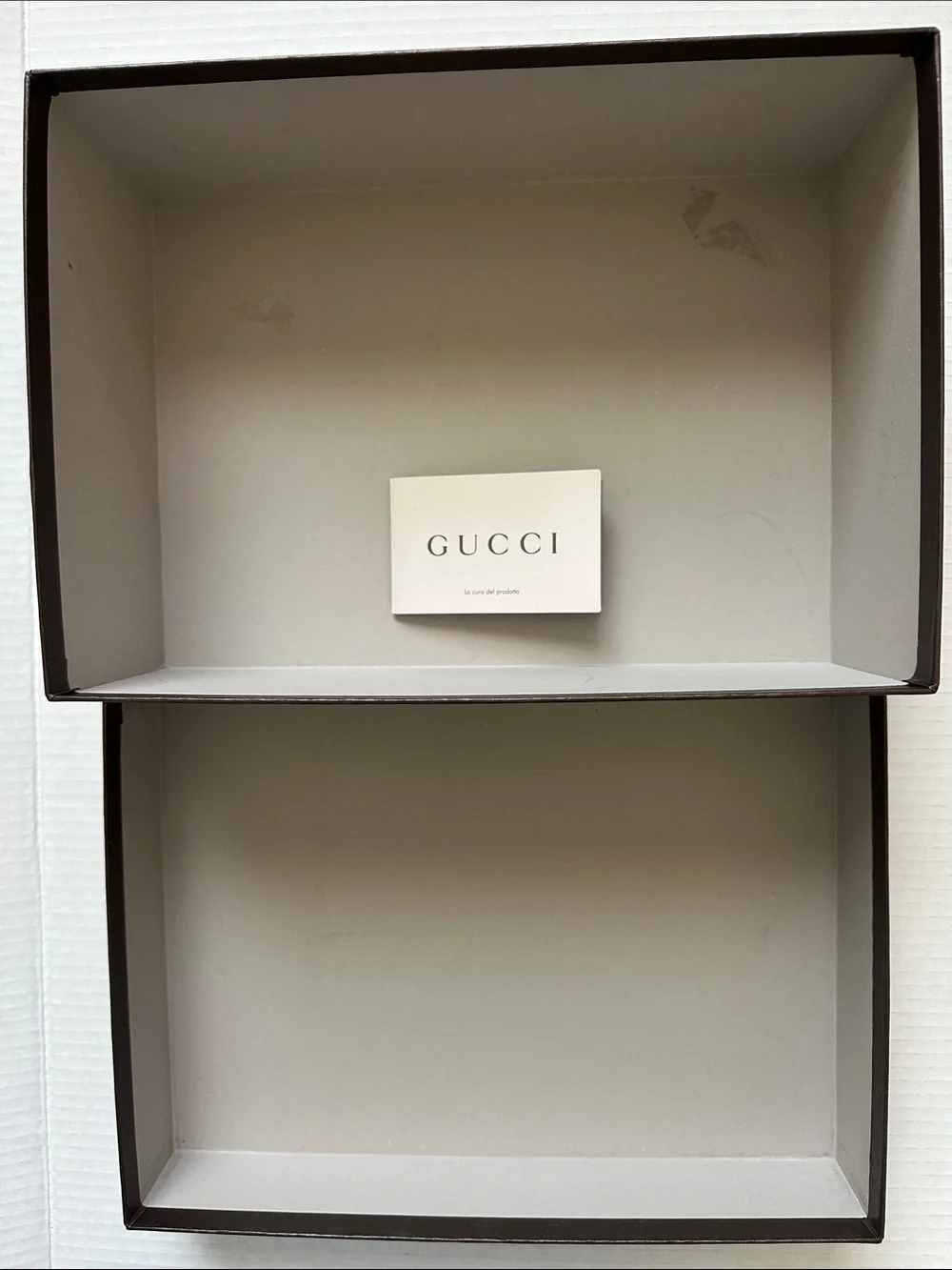 Authentic Empty Gucci Brown Shoe Box & Gucci Drawstring Dust Bag